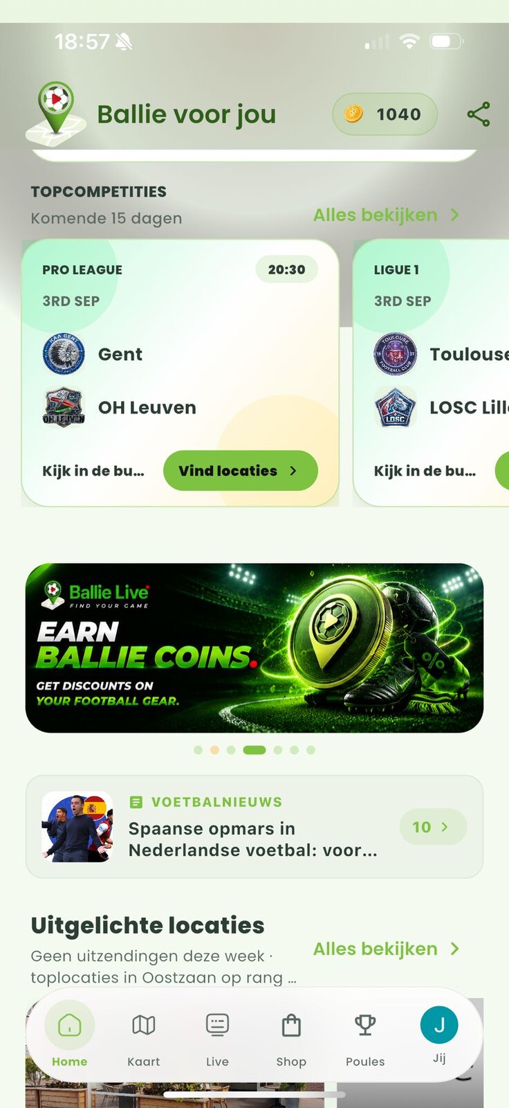 Ballie voor jou app-scherm